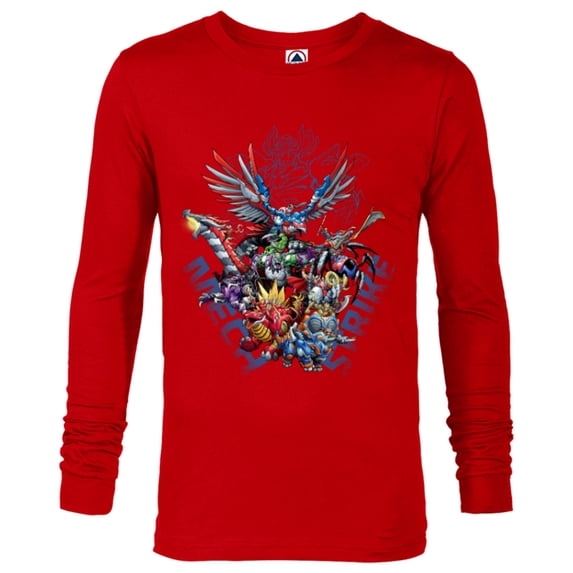 Marvel Mech Strike: Mechasaurs Avengers Mechs Versus Ultron - Long Sleeve T-Shirt for Men - Customized-New Red