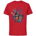thumbnail image 1 of Marvel Mech Strike: Mechasaurs Avengers Mechs Versus Ultron - Short Sleeve Cotton T-Shirt for Adults - Customized-Red, 1 of 5