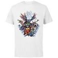 thumbnail image 1 of Marvel Mech Strike: Mechasaurs Avengers Mechs Versus Ultron - Short Sleeve Cotton T-Shirt for Adults - Customized-White, 1 of 5