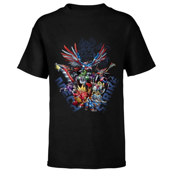 Marvel Mech Strike: Mechasaurs Avengers Mechs Versus Ultron - Short Sleeve T-Shirt for Kids - Customized-Black
