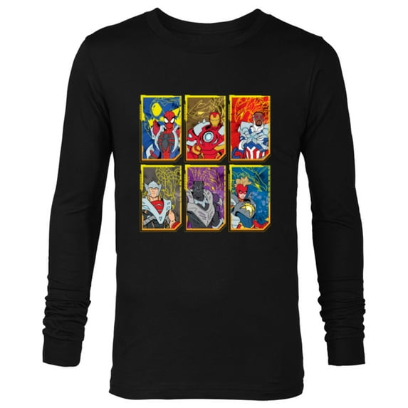 Marvel Mech Strike: Mechasaurs Avengers Six Armored Heroes - Long Sleeve T-Shirt for Men - Customized-Black