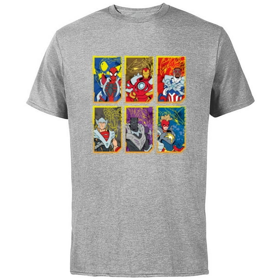 Marvel Mech Strike: Mechasaurs Avengers Six Armored Heroes - Short Sleeve Cotton T-Shirt for Adults - Customized-Athletic Heather
