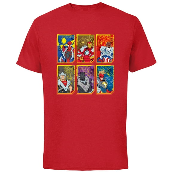 Marvel Mech Strike: Mechasaurs Avengers Six Armored Heroes - Short Sleeve Cotton T-Shirt for Adults - Customized-Red