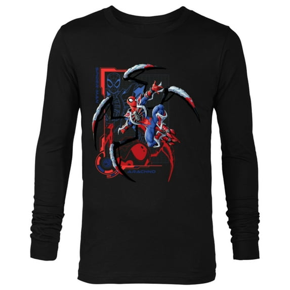 Marvel Mech Strike: Mechasaurs Avengers Spider-Man Arachno - Long Sleeve T-Shirt for Men - Customized-Black