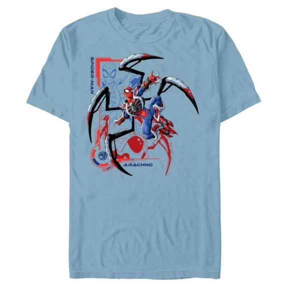 Marvel Mech Strike: Mechasaurs Avengers Spider-Man Arachno - Short Sleeve Blended T-Shirt for Adults - Customized-Ocean Blue