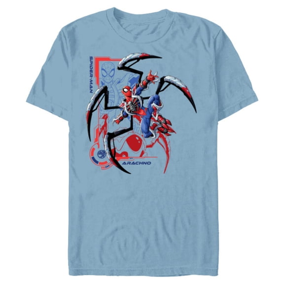 Marvel Mech Strike: Mechasaurs Avengers Spider-Man Arachno - Short Sleeve Blended T-Shirt for Adults - Customized-Ocean Blue
