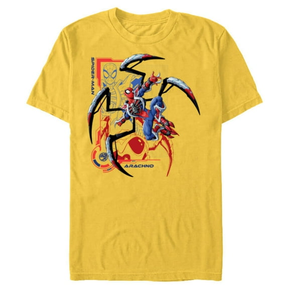 Marvel Mech Strike: Mechasaurs Avengers Spider-Man Arachno - Short Sleeve Blended T-Shirt for Adults - Customized-Yellow