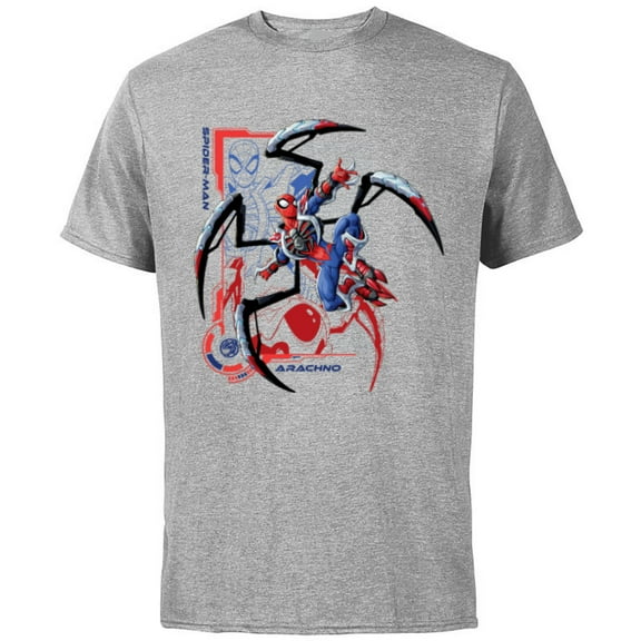 Marvel Mech Strike: Mechasaurs Avengers Spider-Man Arachno - Short Sleeve Cotton T-Shirt for Adults - Customized-Athletic Heather