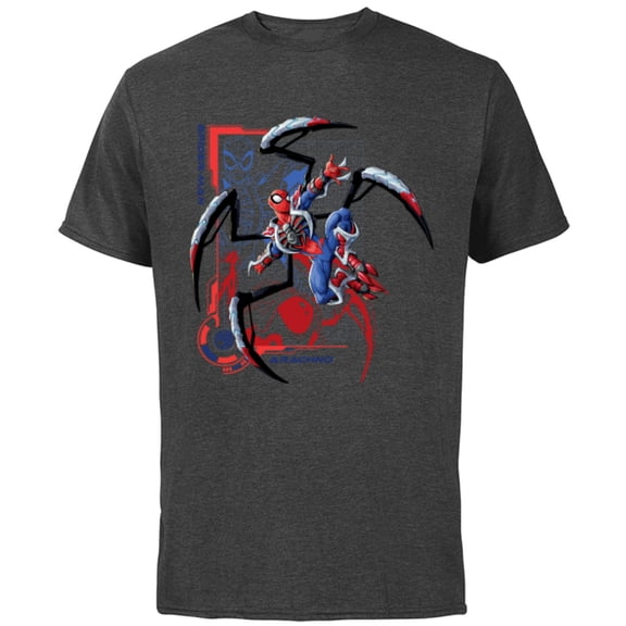 Marvel Mech Strike: Mechasaurs Avengers Spider-Man Arachno - Short Sleeve Cotton T-Shirt for Adults - Customized-Charcoal