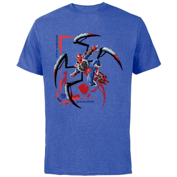 Marvel Mech Strike: Mechasaurs Avengers Spider-Man Arachno - Short Sleeve Cotton T-Shirt for Adults - Customized-Royal Heather