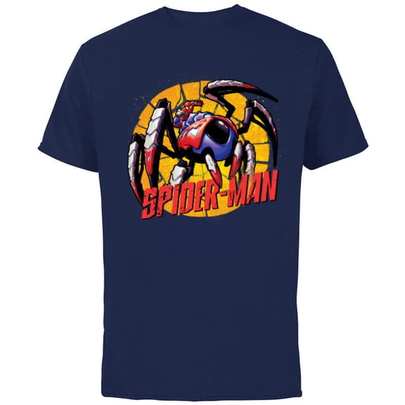 Marvel Mech Strike: Mechasaurs Avengers Spider-Man Mech - Short Sleeve Cotton T-Shirt for Adults - Customized-Navy