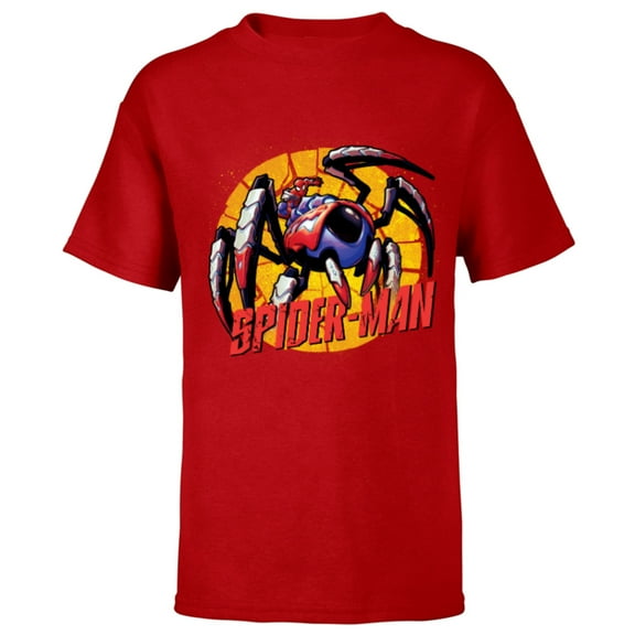 Marvel Mech Strike: Mechasaurs Avengers Spider-Man Mech - Short Sleeve T-Shirt for Kids - Customized-Red