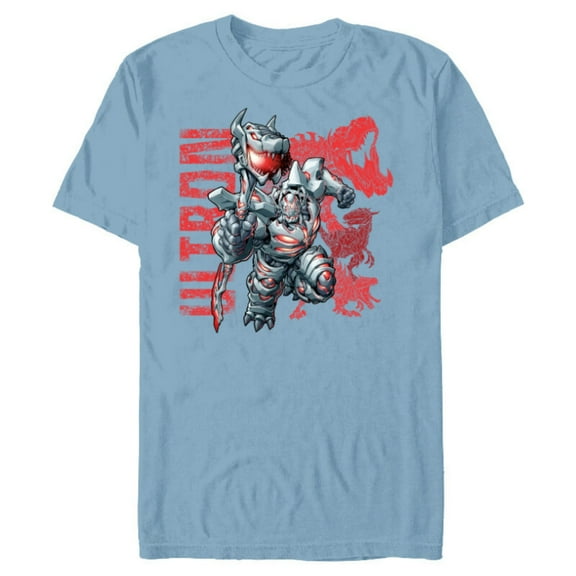 Marvel Mech Strike: Mechasaurs Avengers Ultron Primeval - Short Sleeve Blended T-Shirt for Adults - Customized-Ocean Blue