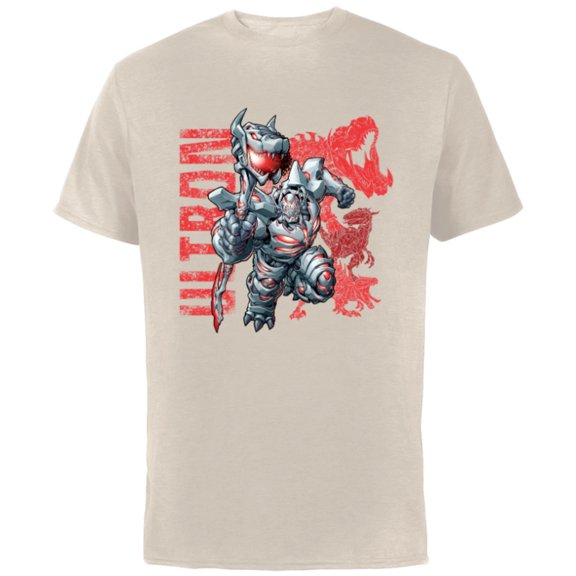Marvel Mech Strike: Mechasaurs Avengers Ultron Primeval - Short Sleeve Cotton T-Shirt for Adults - Customized-Natural