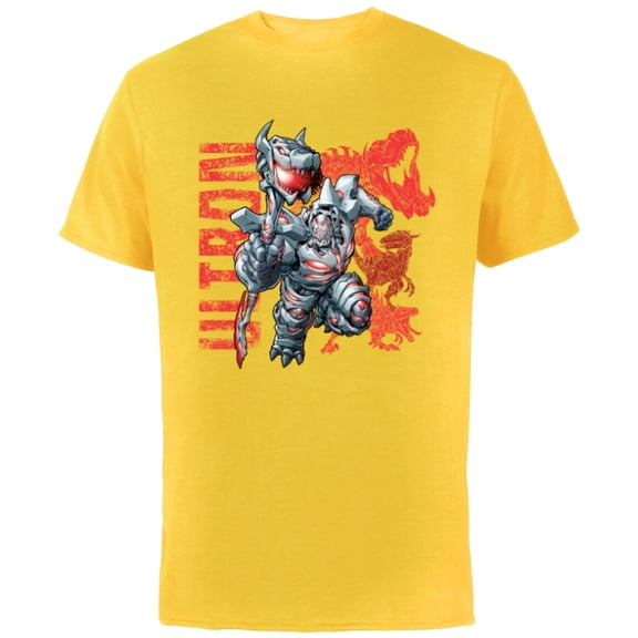 Marvel Mech Strike: Mechasaurs Avengers Ultron Primeval - Short Sleeve Cotton T-Shirt for Adults - Customized-Yellow