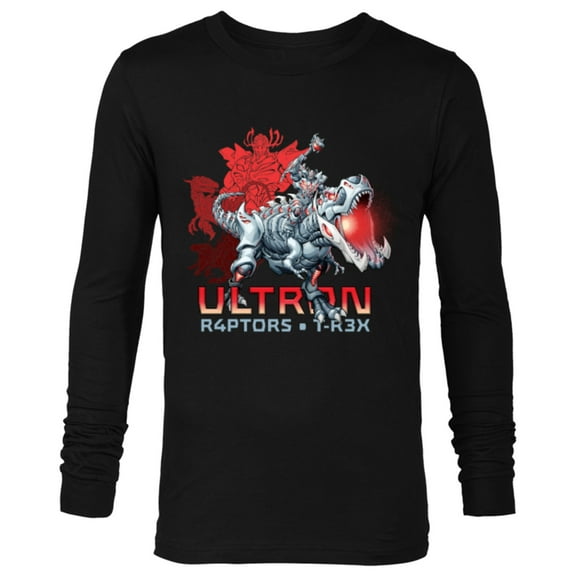 Marvel Mech Strike: Mechasaurs Avengers Ultron R4PTORS T-R3X - Long Sleeve T-Shirt for Men - Customized-Black