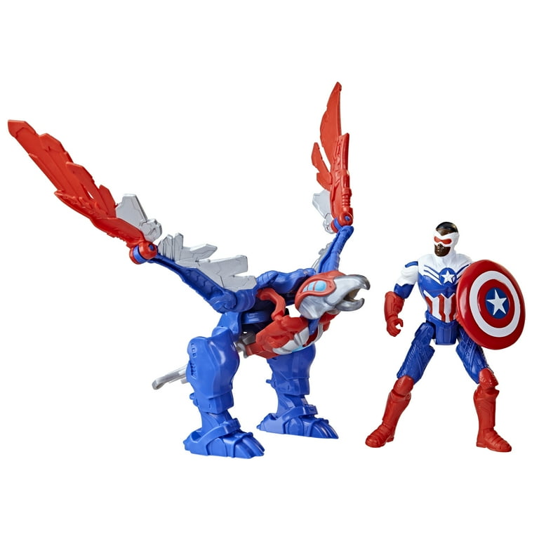 マーベル・ユニバース　デストロイヤー　フィギュア Marvel Flying Avenger Captain America & Redwing Mechasaurus