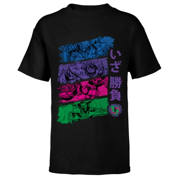 Marvel Mech Strike: Monster Hunters Let’s Fight Japanese - Short Sleeve T-Shirt for Kids - Customized-Black