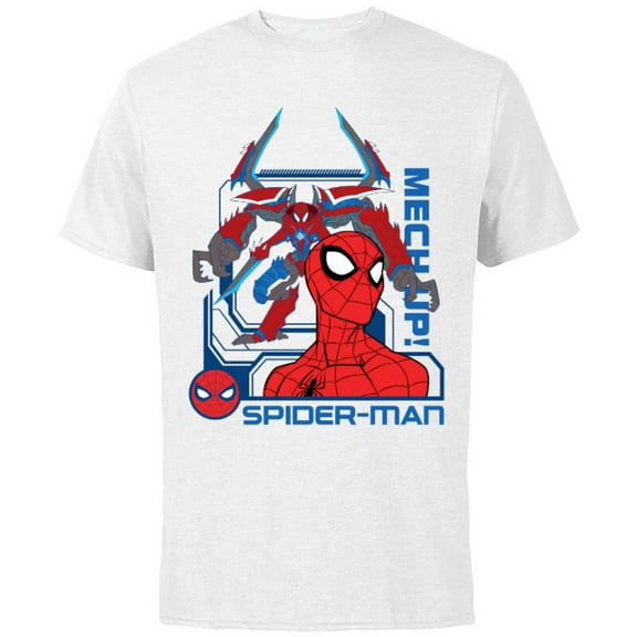 Marvel Mech Strike: Monster Hunters Spider-Man Mech Up - Short Sleeve Cotton T-Shirt for Adults - Customized-White