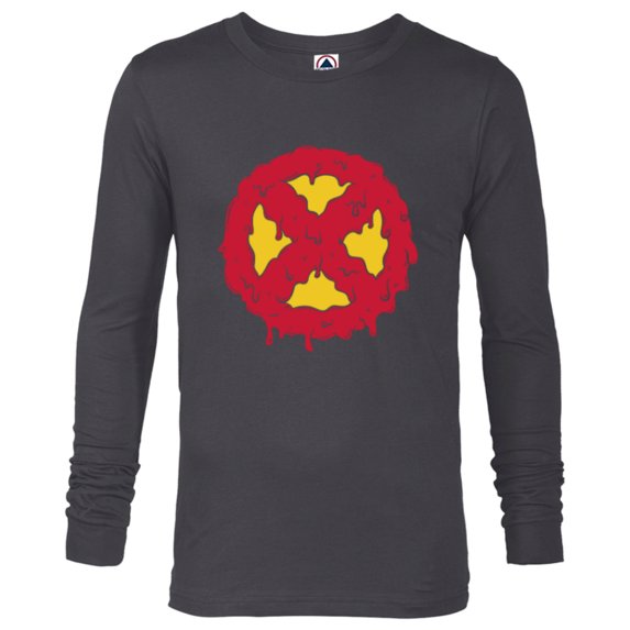 Marvel Melting X-Men Logo Paint Drip - Long Sleeve T-Shirt for Men - Customized-Charcoal Heather