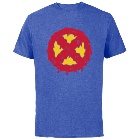 Marvel Melting X-Men Logo Paint Drip - Short Sleeve Cotton T-Shirt for Adults - Customized-Royal Heather