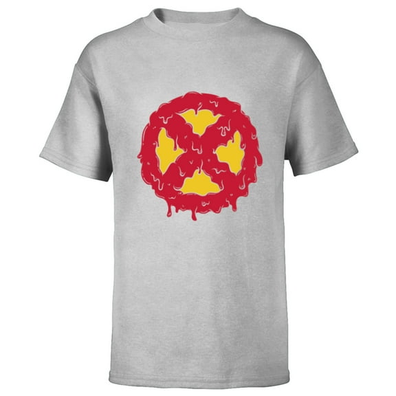 Marvel Melting X-Men Logo Paint Drip - Short Sleeve T-Shirt for Kids - Customized-Athletic Heather