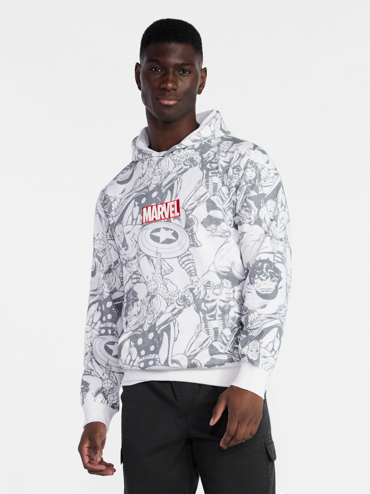 Marvel Men's and Big Men's Graphic Fleece Hoodie with Long Sleeves, Sizes XS-4XL