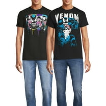Marvel Men's & Big Men's Neon Venom Grunge Graphic Tees, 2-Pack, Sizes S-3XL