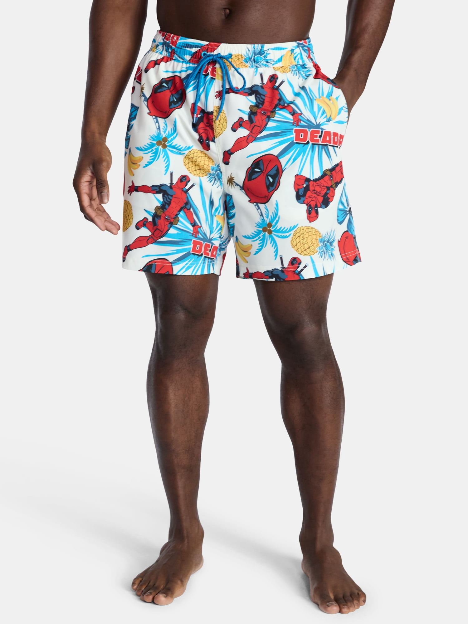 Marvel, Men's & Big Men's Swim Trunks, Deadpool Palms, Sizes S-3XL