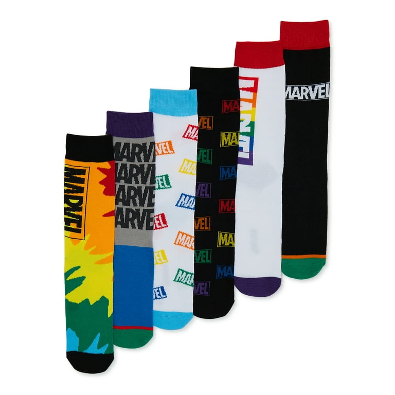 Marvel Men's Crew Socks, 6-Pack