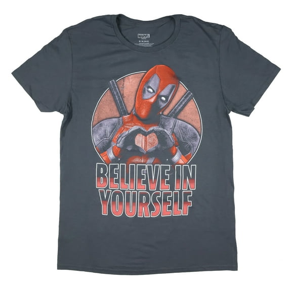 Marvel Men's Deadpool Believe In Yourself Adult Short Sleeve T-Shirt