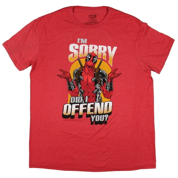 Marvel Men's Deadpool I'm Sorry Did I Offend You Adult Short Sleeve T-Shirt