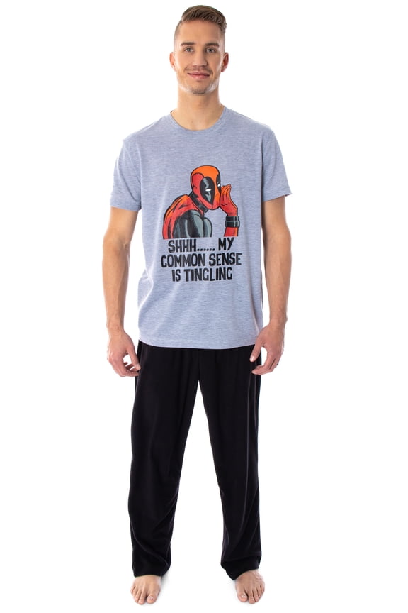 Marvel Men's Deadpool Pajamas Common Sense Is Tingling 2 Piece Pajama Set