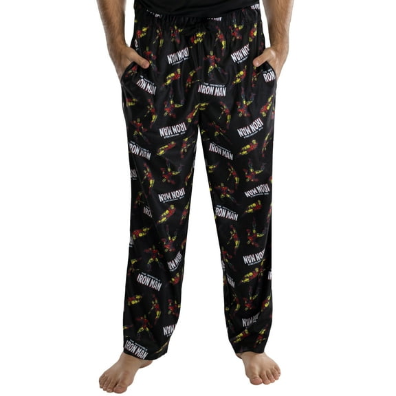 Marvel Men's Iron Man Retro Allover Print Loungewear Pajama Pants