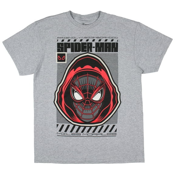 Marvel Men's Miles Morales Friendly Neighborhood Spider-Man Graphic Print T-Shirt