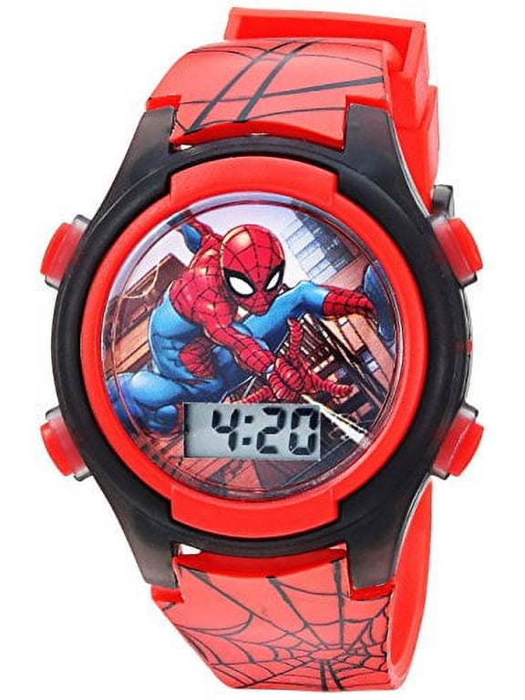 Men's Plastic Loop Band Wristwatch, Red