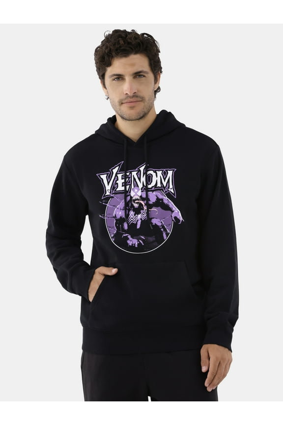 Marvel Men's Venom Graphic Print Hoodie with Long Sleeves, Sizes XS-3XL