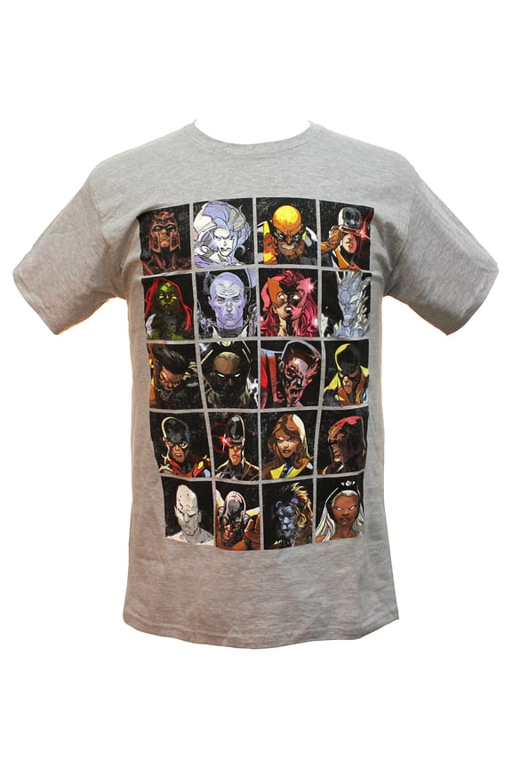 Marvel Men's X-Men Distressed Character Squares T-Shirt (Small)