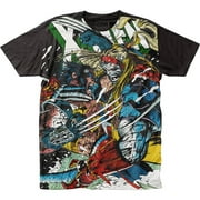 Marvel Men's X-Men Wolverine Vs. Omega Subway Slim-Fit T-Shirt S