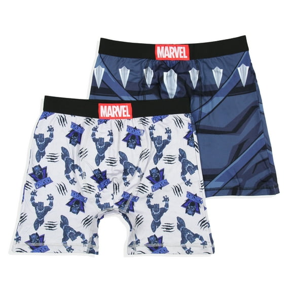 Marvel Mens' 2 Pack Black Panther Costume Boxers Underwear Boxer Briefs