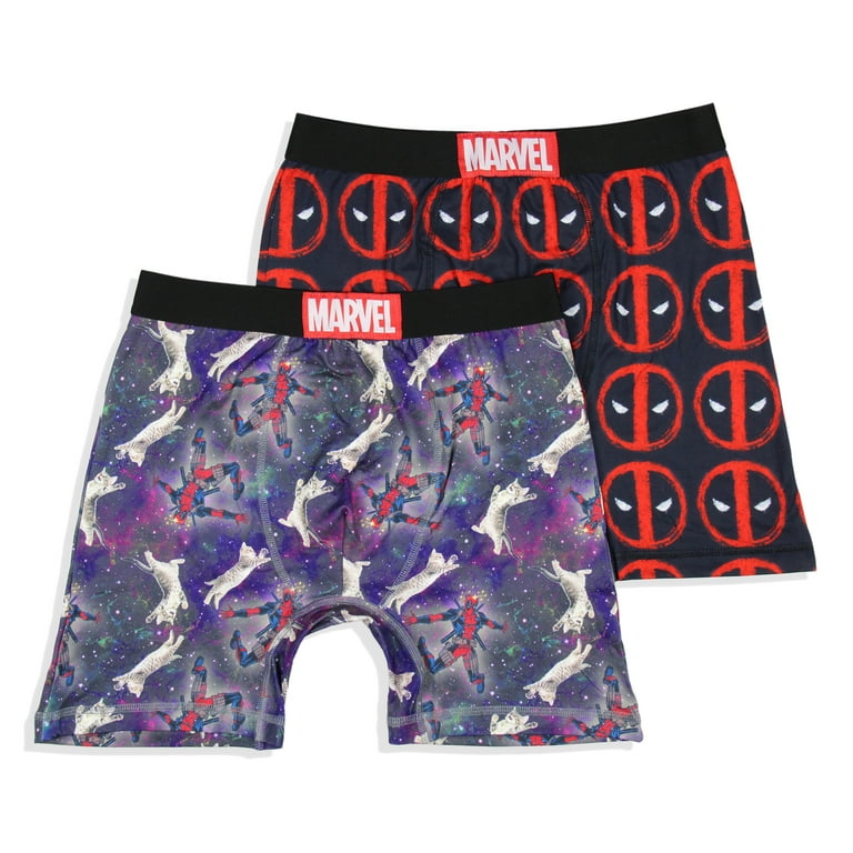 Marvel Mens 2 Pack Deadpool Cat Symbol Boxers Underwear Boxer Briefs Walmart