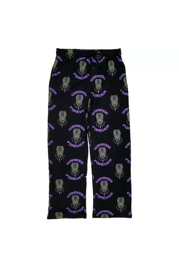 Marvel Mens Black Panther Sleep & Lounge Pants Pajama Bottoms Large