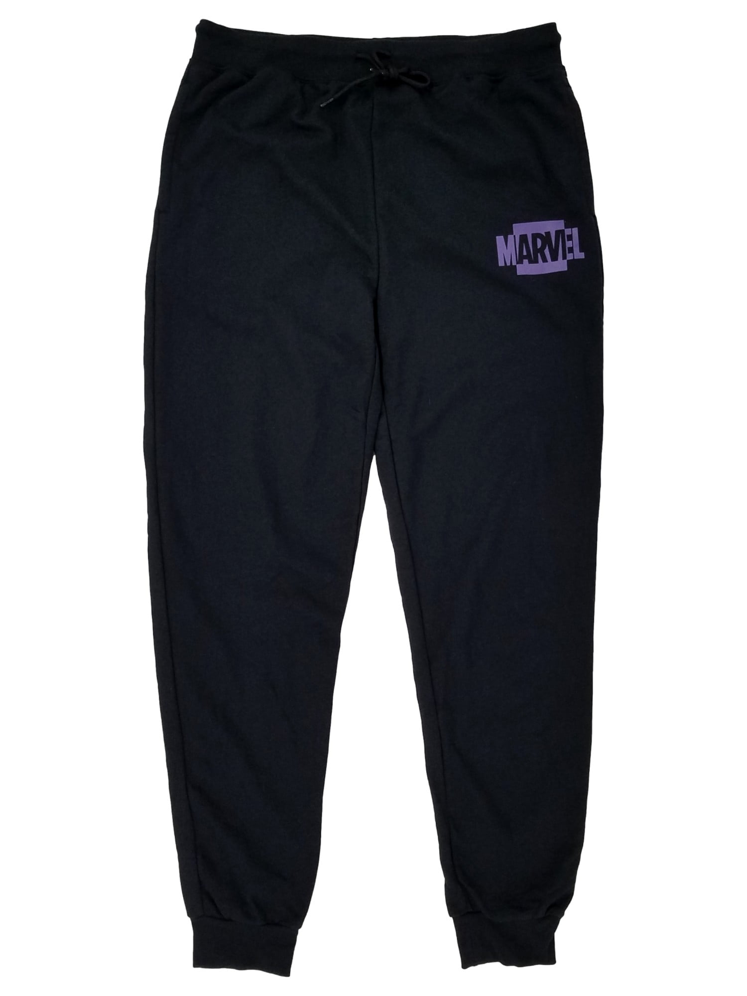 Marvel Mens Black & Purple Logo Joggers Yoga Sweatpants Medium ...