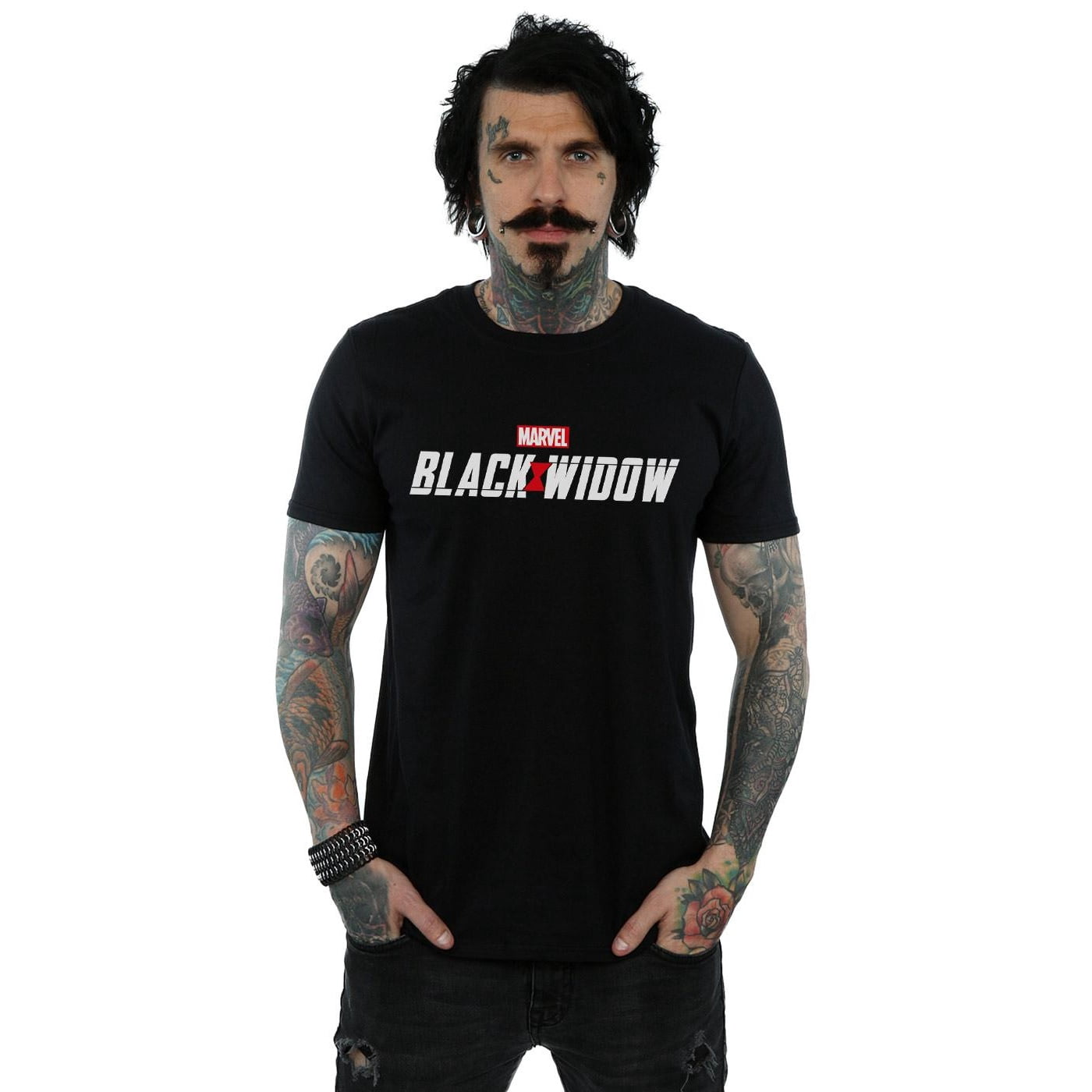 Marvel Men's Widows Web T-Shirt – 100% Cotton, Regular Fit, Round Neck, Printed In USA