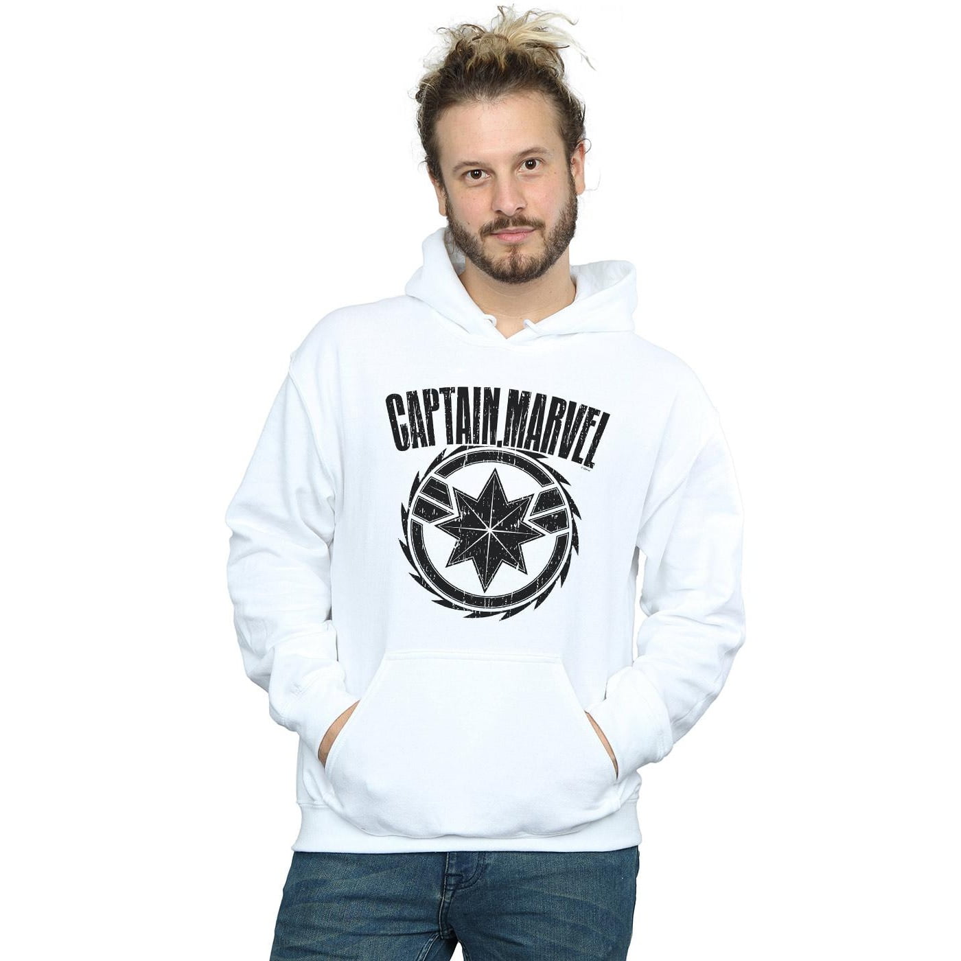 Marvel Mens Captain Marvel Blade Emblem Hoodie - Walmart.com