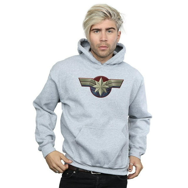 Marvel Mens Captain Marvel Chest Emblem Hoodie - Walmart.com