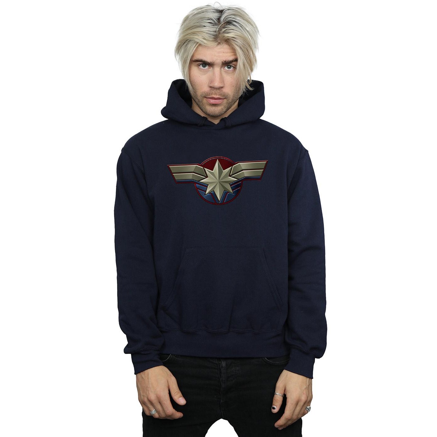 Marvel Mens Captain Marvel Chest Emblem Hoodie - Walmart.com