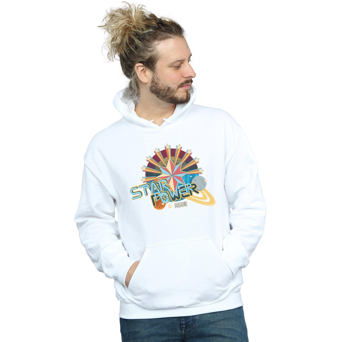 Marvel Mens Captain Marvel Star Power Hoodie - Walmart.com