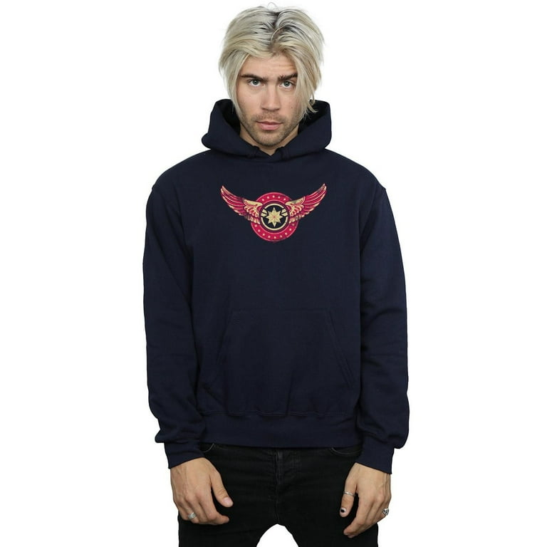 Marvel Mens Captain Marvel Wings Patch Hoodie Walmart