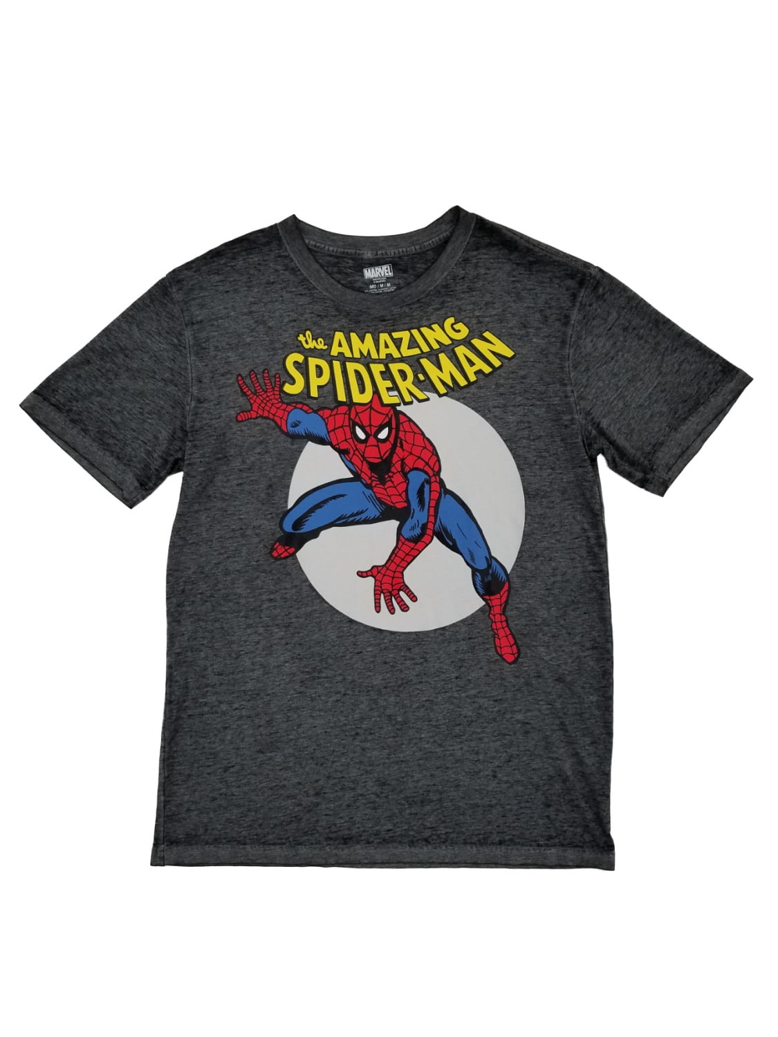 Marvel Mens Heather Gray Medium T-Shirt Spider-Man Amazing The Graphic